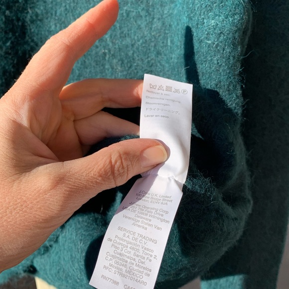 J Crew forest green puffy shoulders alpaca blend sweater size S - Picture 6 of 14